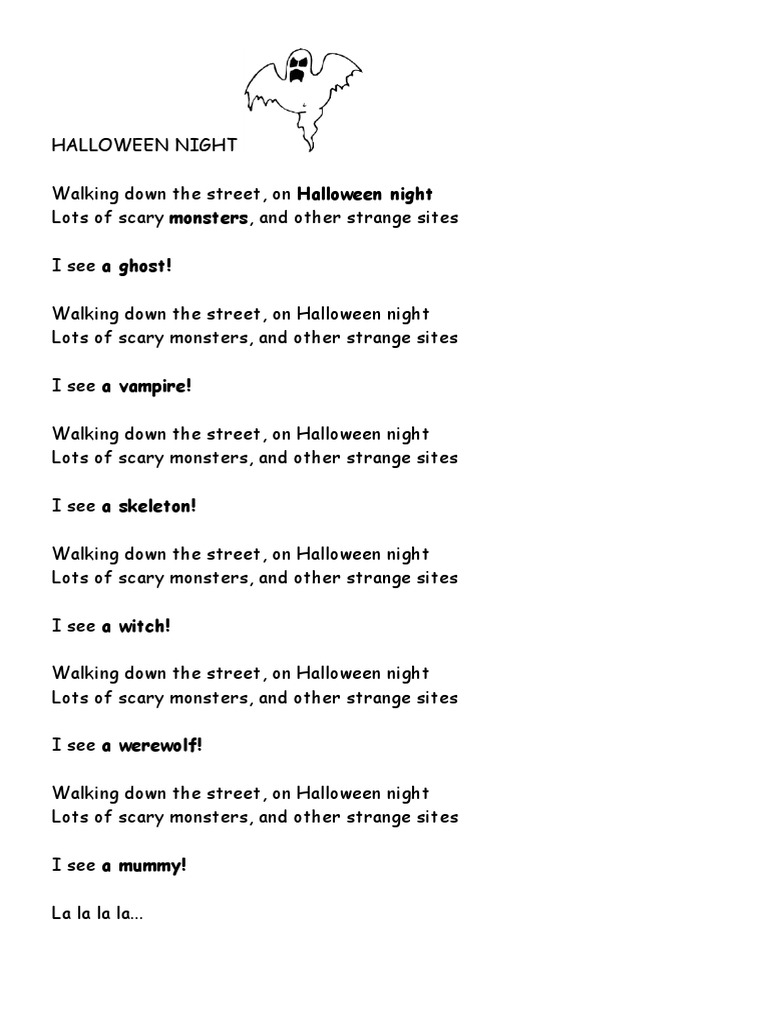Halloween Night Song Lyrics